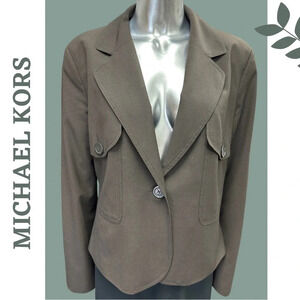 Michael Kors Brown Label Lined Single
Breasted Blazer Chocolate Brown Size 14